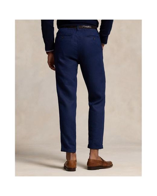 Polo Ralph Lauren Blue Polo Prepster Slim Tapered Linen Trouser for men
