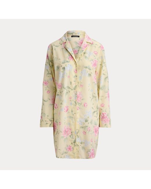Ralph Lauren Natural Floral Cotton-Blend Lawn Sleep Shirt