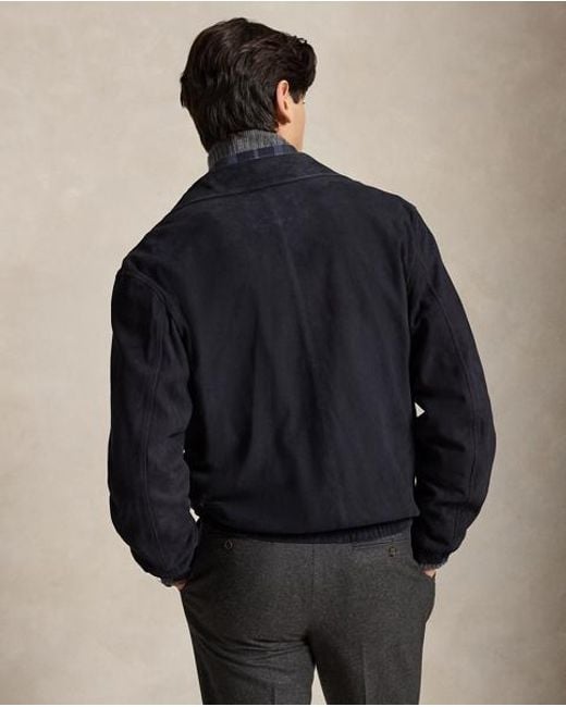 Polo Ralph Lauren Blue The Bayport Suede Jacket for men