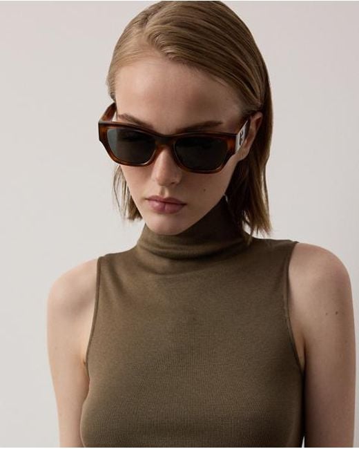 Ralph Lauren Green Naomie Rib-Knit Stretch Silk Top