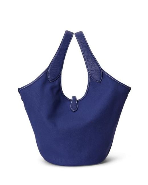 Polo Ralph Lauren Blue Canvas Polo Play Logo Tote
