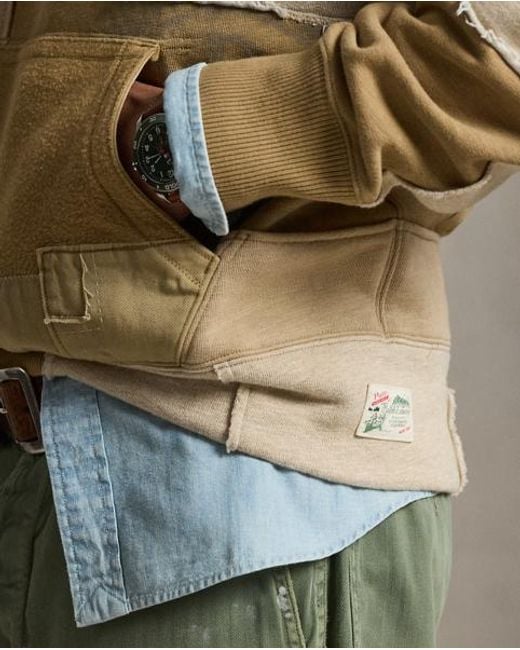 Polo Ralph Lauren Multicolor Vintage Fit Patchwork Fleece Hoodie for men