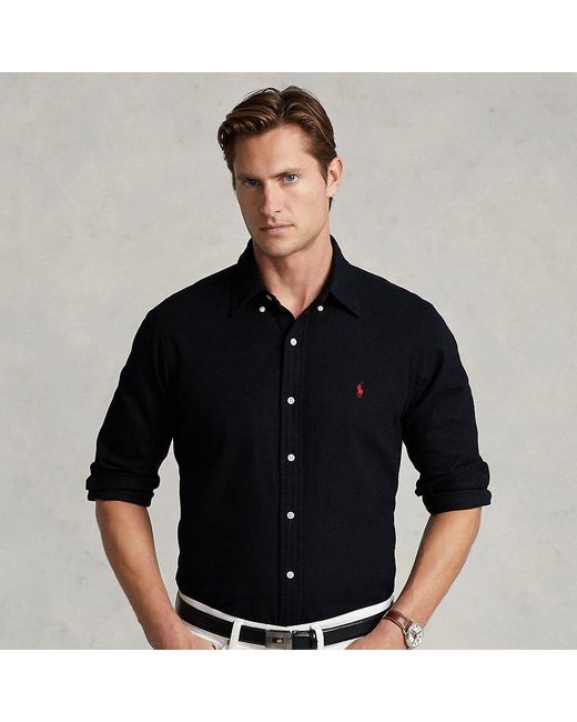 Ralph Lauren Classic Fit Brushed Flannel Shirt in Black for Men | Lyst