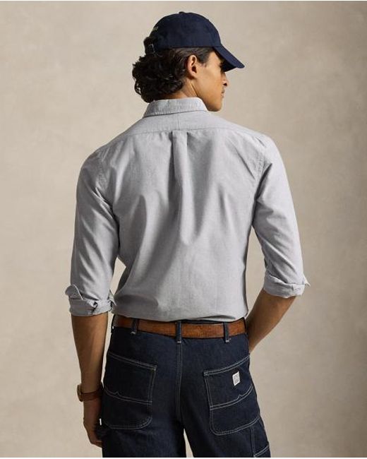 Polo Ralph Lauren Blue Custom Fit Oxford Shirt for men