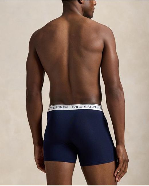 Polo Ralph Lauren Blue Stretch Cotton Boxer Brief 3-Pack for men