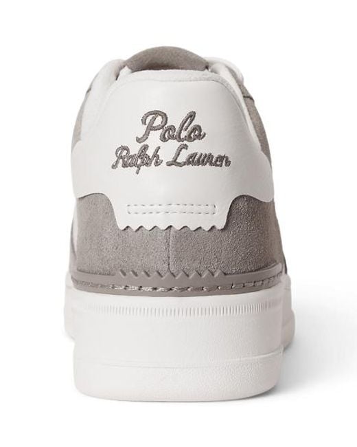 Polo Ralph Lauren White Masters Court Leather-Suede Trainer for men