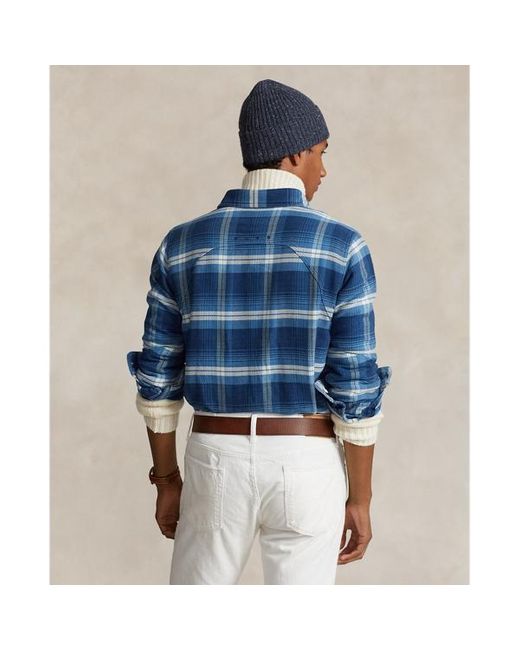 Camicia scozzese in flanella Classic-Fit di Polo Ralph Lauren in Blue da Uomo