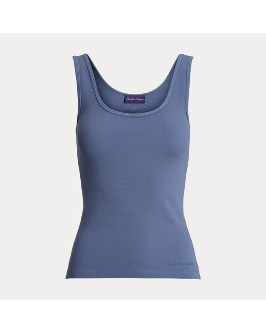 Ralph Lauren Blue Geripptes Tanktop Ellis Mit Baumwolle