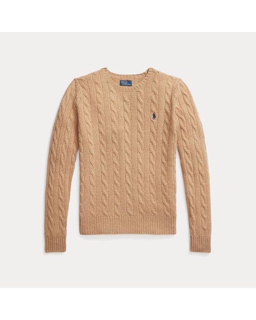 Polo Ralph Lauren Natural Cable Wool-Cashmere Crewneck Jumper