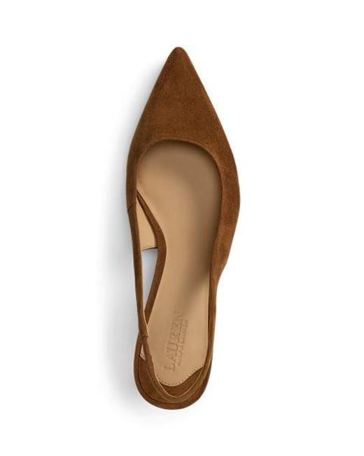 Ralph Lauren Brown Lolah Ii Suede Slingback Pump