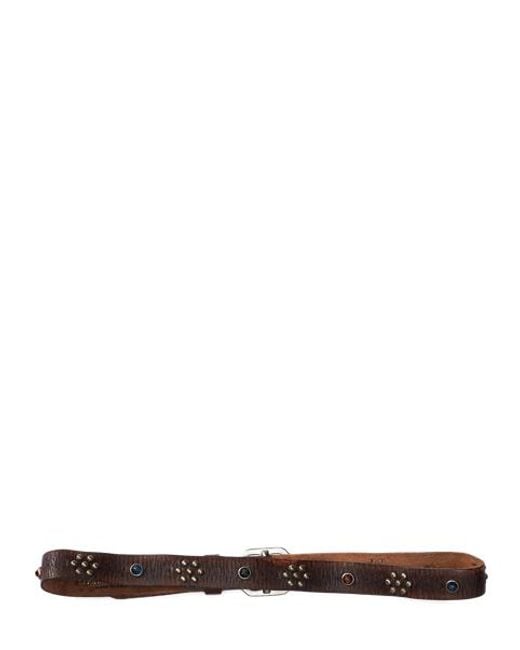 RRL Brown Studded Leather Belt for men