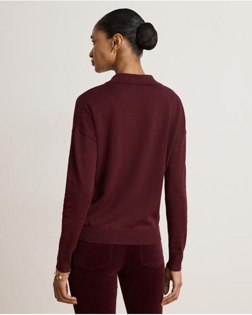 Ralph Lauren Red Cotton-Modal Polo Jumper