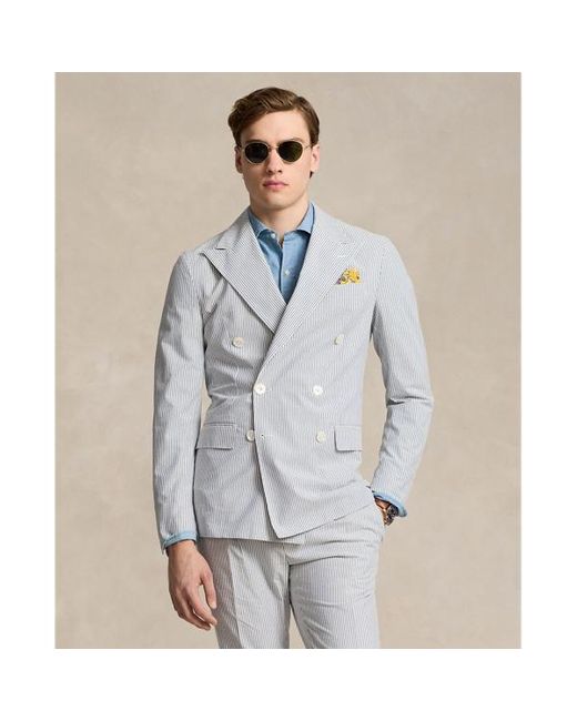 Polo Ralph Lauren Gray Polo Soft Tailored Seersucker Jacket for men