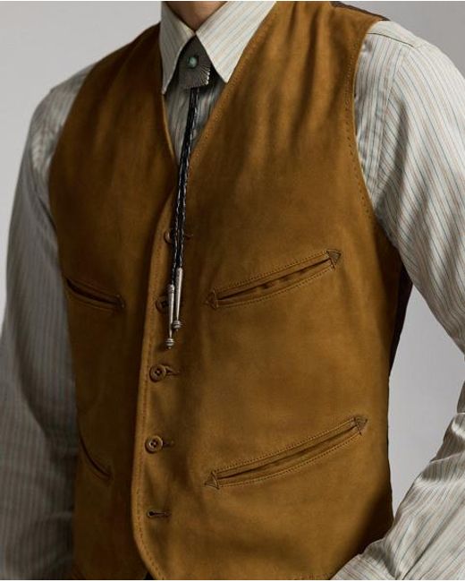 Chaleco Western De Ante RRL de hombre de color Gray