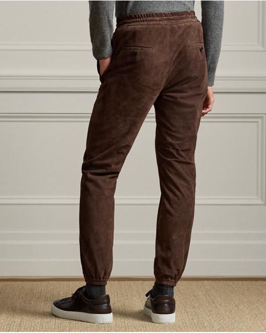 Ralph Lauren Black Ralph Lauren Suede Jogger Pant for men