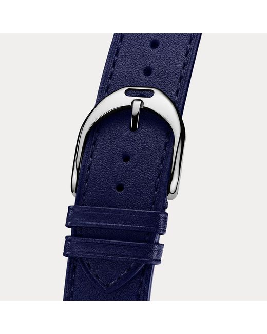 Ralph Lauren Blue Small Stirrup Calfskin Watch Strap