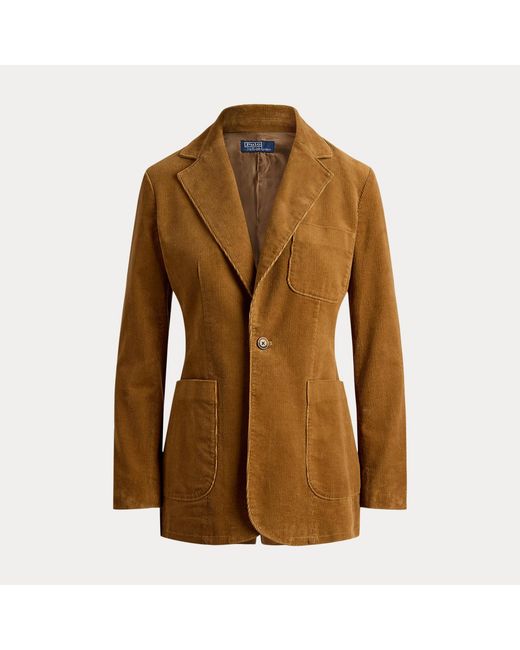 Polo Ralph Lauren Brown Single-Breasted Corduroy Blazer