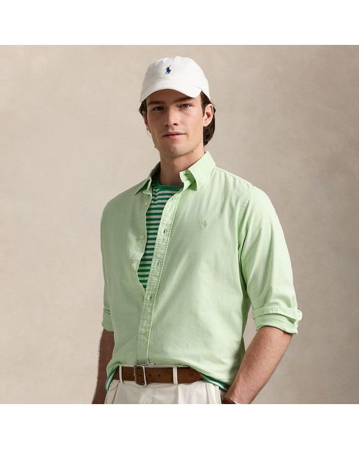Polo Ralph Lauren Green Classic Fit Mineral-Dyed Oxford Shirt for men