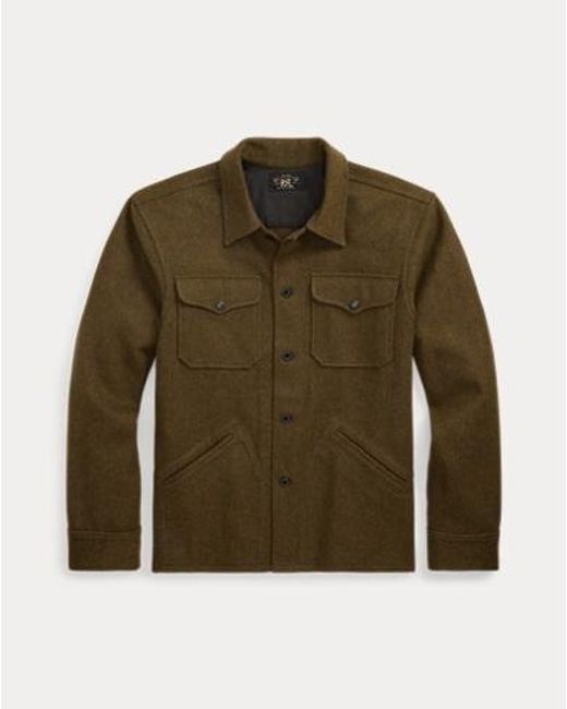 RRL Hemdjacke Aus Wollmischung in Green für Herren