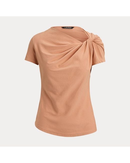 Ralph Lauren Natural Twist-Neck Cotton Jersey T-Shirt