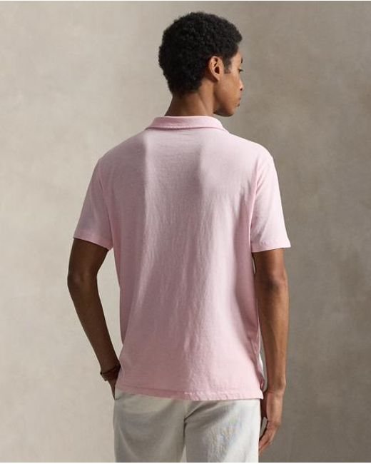 Polo Ralph Lauren Pink Standard Fit Cotton-Linen Polo Shirt for men