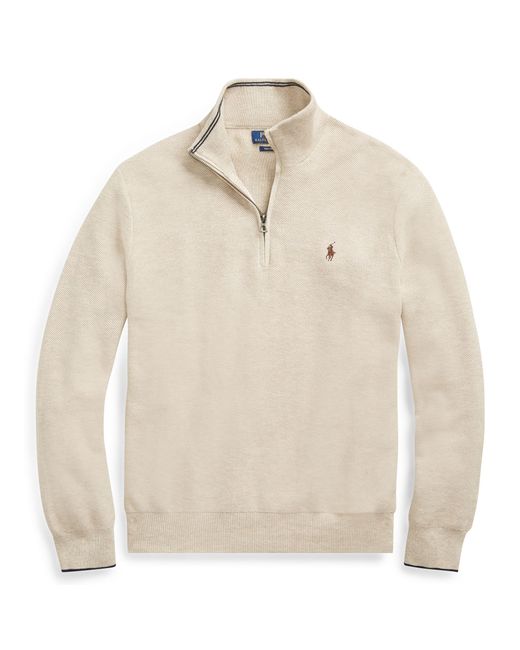 Polo Ralph Lauren Pullover mit halbem Reißverschluss in Natural für Herren