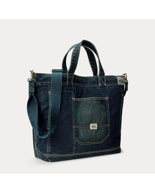 RRL Blue Canvas Tote for men