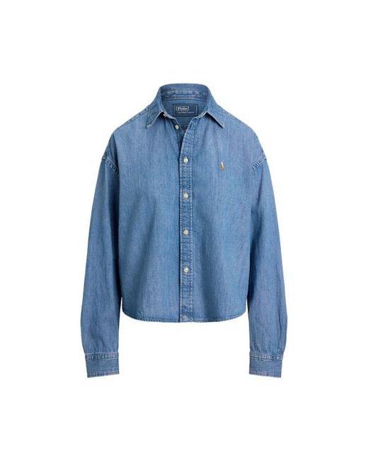 Ralph Lauren Blue Cropped Boxy Denim Shirt