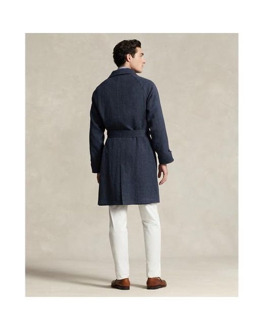 Ralph Lauren Blue Reversible Tweed-poplin Balmacaan Coat for men