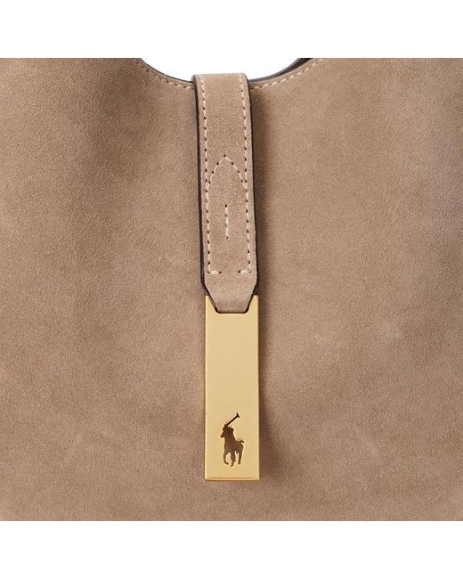 Polo Ralph Lauren Natural Polo Id Suede Small Shoulder Bag