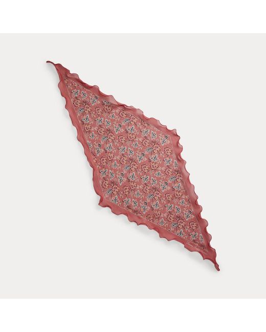 Pañuelo de chifón de seda con flores Lauren by Ralph Lauren de color Red