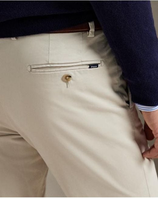 Ralph Lauren Natural Jarrett Slim Fit Sateen Trouser for men