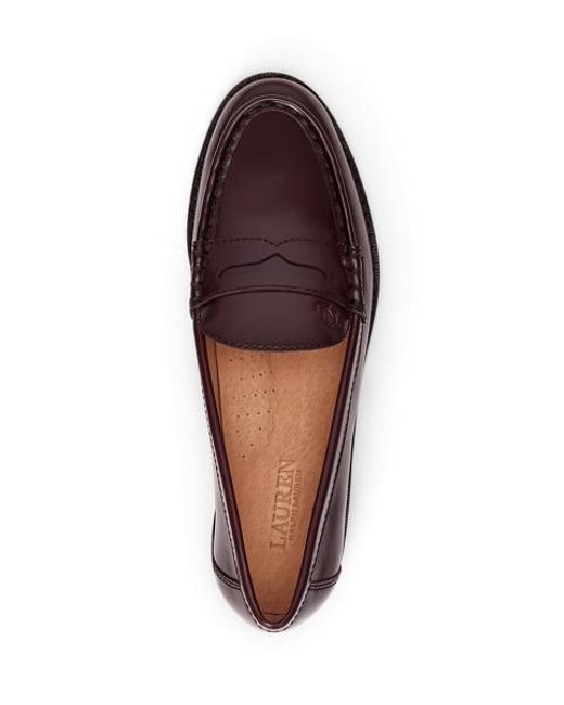 Ralph Lauren Red Wynnie Leather Loafer