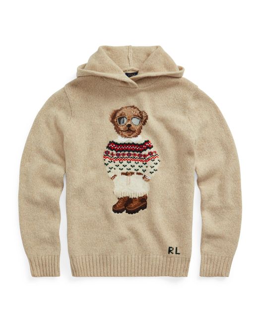 Polo Ralph Lauren Natural Polo Bear Wool-blend Knit Hoodie
