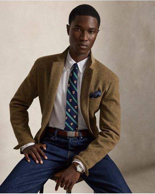 Polo Ralph Lauren White Custom Fit Striped Oxford Shirt for men