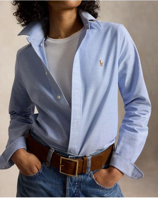 Polo Ralph Lauren Blue The Iconic Stretch Slim Fit Oxford Shirt