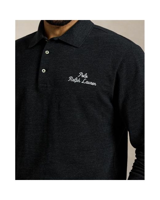 Taglie Plus - Polo in piqué con logo di Ralph Lauren in Black da Uomo