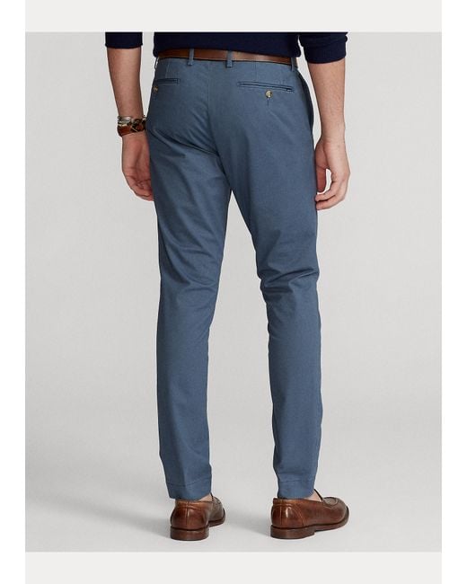 Polo Ralph Lauren Stretch Tailored Slim Fit Chino Trouser in Blue for Men |  Lyst UK