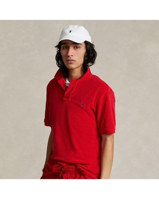 Polo in spugna Classic-Fit di Ralph Lauren in Red da Uomo