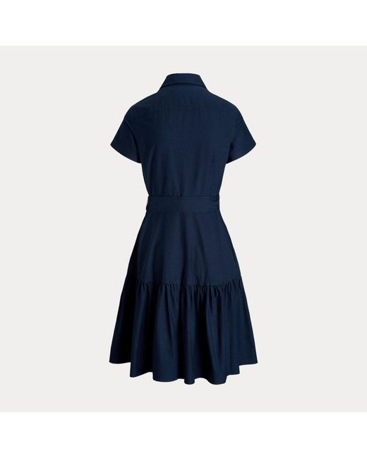 Polo Ralph Lauren Blue Belted Cotton Oxford Shirtdress