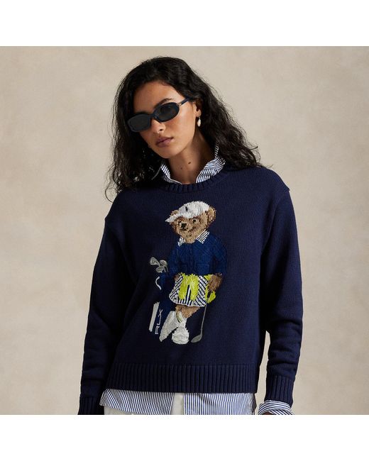 Ralph Lauren Blue Polo Bear Crewneck Jumper