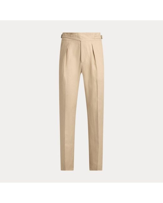 Polo Ralph Lauren Natural Pleated Linen Suit Trouser for men