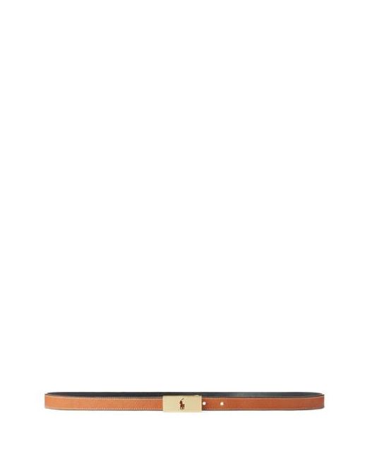 Polo Ralph Lauren Natural Polo Id Reversible Vachetta Leather Belt