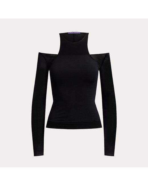Ralph Lauren Black Maxine Layered Jersey Top