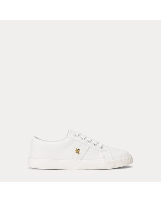 Ralph Lauren White Janson Ii Canvas Trainer