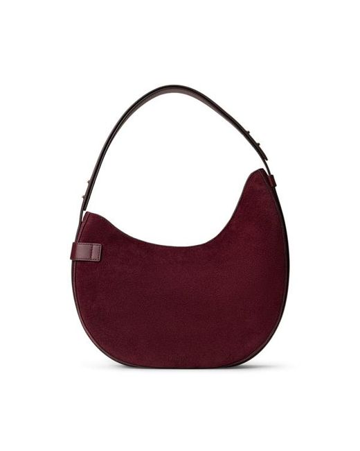 Borsa a spalla Tasha grande in camoscio di Ralph Lauren in Red