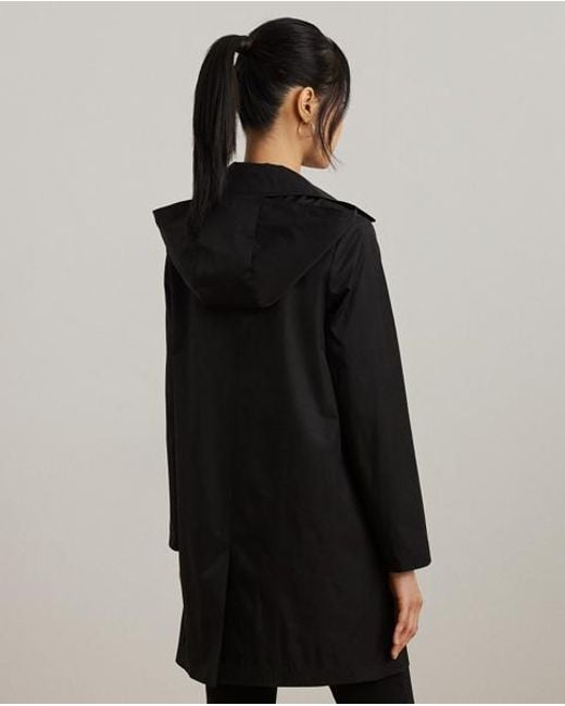 Tallas Pequeña - Abrigo escocés de mezcla de algodón Ralph Lauren de color Black