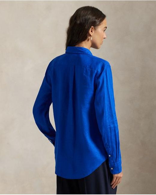 Polo Ralph Lauren Blue Classic Fit Linen Shirt