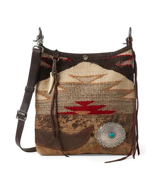 Ralph Lauren Brown Concho Wool-leather Hobo Bag