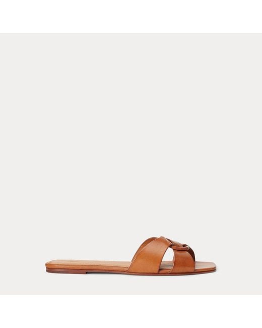 Polo Ralph Lauren Brown Leather O-Ring Sandal